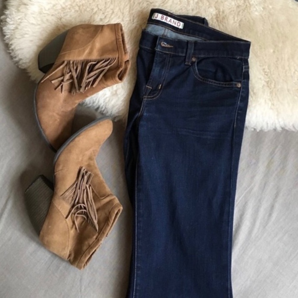 J Brand dark wash flare jean